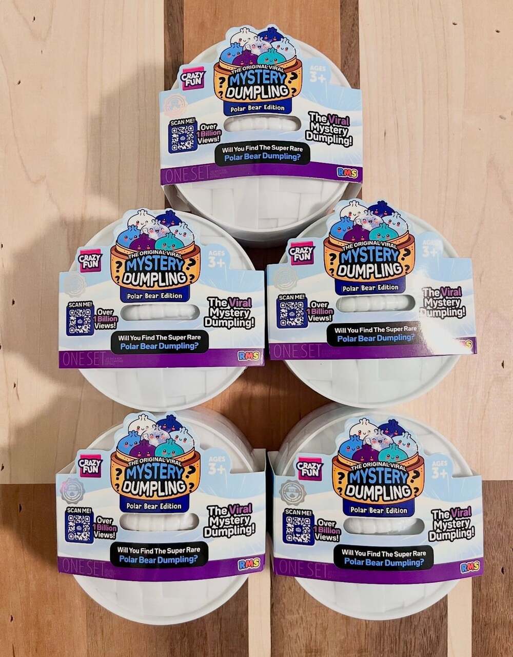 RMS The Original Viral Mystery Dumpling Polar Bear Set of 5